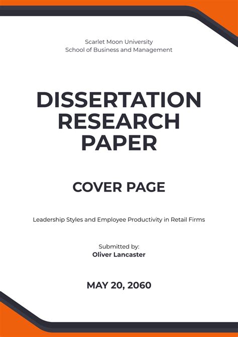 Cover Page For Research Paper Template