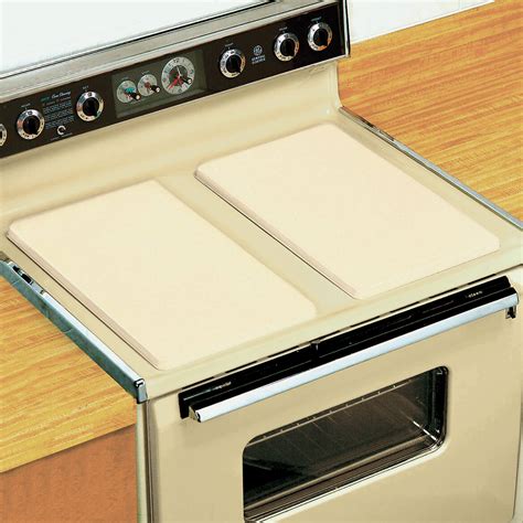 FuBegi noodle board stove cover is 29.5 x 22 x 2.5 inches and suitable for all stoves, such as gas stove, electric stove and glass range. It gives you much needed counter space for your kitchen. The gas stove top cover board is pretty thick that you can use it as a cutting board and don't worry about scratching cooktop if you set things on oven.. 