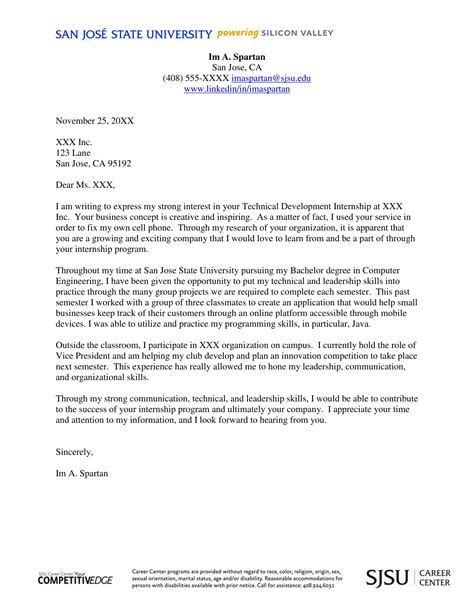 Cover letter examples for internships. Use this Internship cover letter example to finish your application and get hired fast – no frustration, no guesswork. This cover letter example is specifically … 