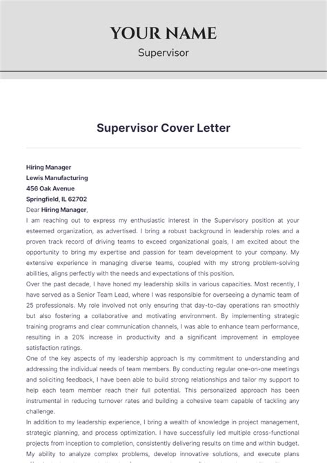 Cover letter for supervisor position no experience.  How to write an effective cover...