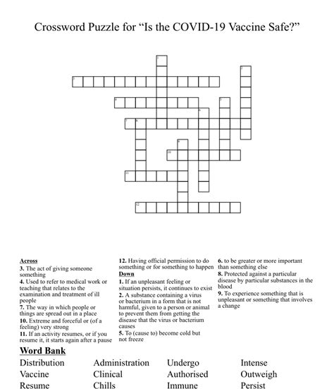 Possible answer: F. I. Z. E. R. Did you find this helpful? Share. Tweet. Look for more clues & answers. COVID vaccine producer - crossword puzzle clues and possible answers. Dan Word - let me solve it for you!