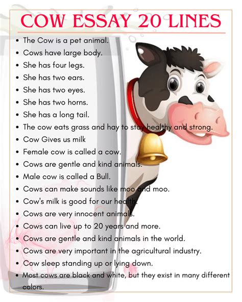 Cow Essay & Paragraph in English Cow Essay & Paragraph 10 Lines Cow …