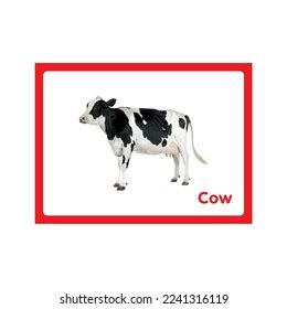 Cow Flashcard - Etsy