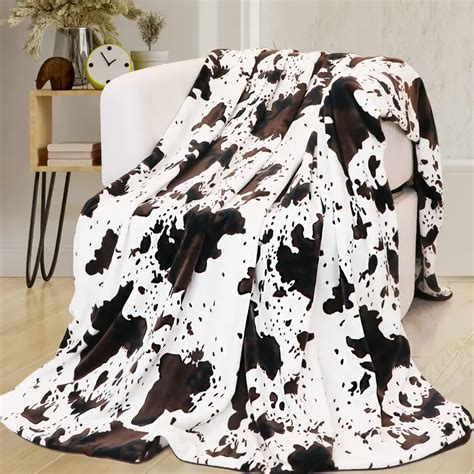 Cow Print Blanket Plush Blanket Cozy Blanket for All-Season