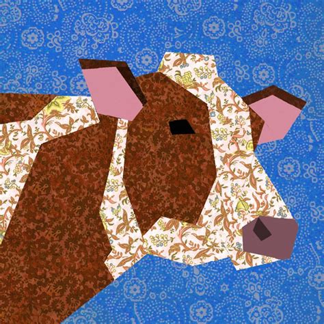 Cow Quilt Block Paper Pieced Quilt Pattern PDF Pattern Etsy