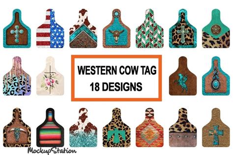Cow Tag Earring Sublimation Design