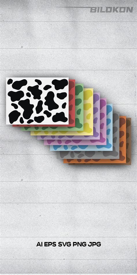 Cow pattern print set colour, Tumbler design, SVG Vector