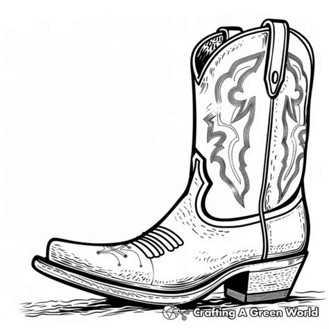 Cowboy Boot Coloring Page Inspirational Boot Coloring Pages