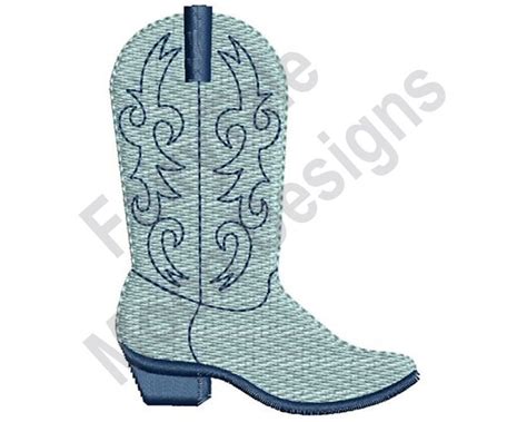 Cowboy Boot Machine Embroidery Designs Applique Patterns in 4 Etsy
