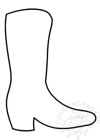Cowboy Boot Shape Coloring Page