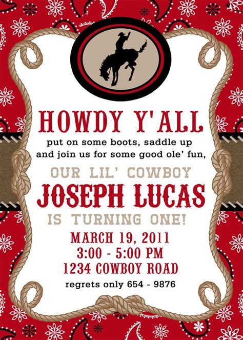 Cowboy Invitations Template Free