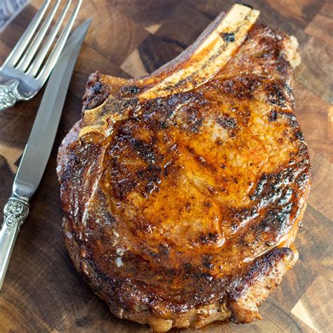 Cowboy ribeye. You will definitely need a meat thermometer to cook your steak using the reverse sear method. Here are the times and temperatures you will need to cook your cowboy ribeye steaks: Rare–In the oven for 35 to 45 minutes, or 110 degrees Fahrenheit. After searing, the temp should read 120 to 125 F. 
