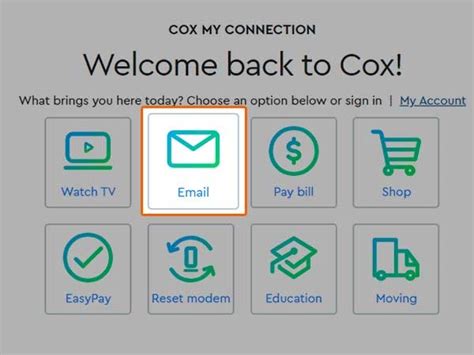 Refer to the following steps to reset your password. 1. From Cox.com Home page, click Sign In My Account. 2. Click the Password? link. 3. From the Reset my password page, enter your User ID and then click Look up account. Results: The following options display to reset your password.