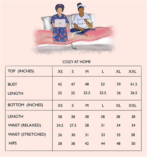 Cozy Earth Size Chart