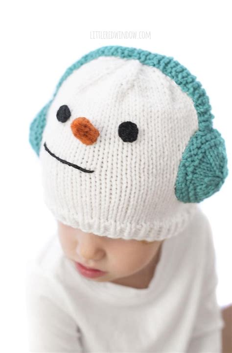 Cozy Snowman Hat Knitting Pattern Little Red Window