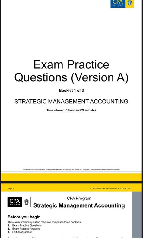 Cpa australia strategic management accounting exam questions. - Beginning wisely english 3 teachers manual tests booklet building christian english series building christian english series 3.