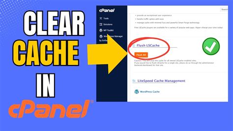 Cpanel clear cache.  Choose the specific data you'd like to clear then select "Clea...