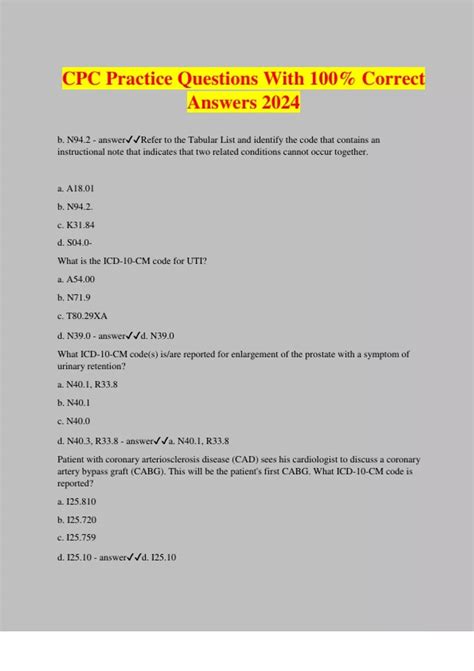 Cpc practice questions 10 000 series. .  ...