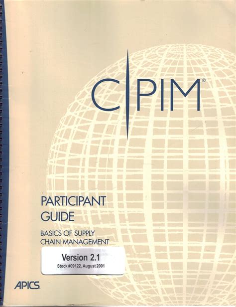 Cpim participant guide basics of supply chain management. - Zeitbedarf für die montagearbeiten an zentralheizungsanlagen.