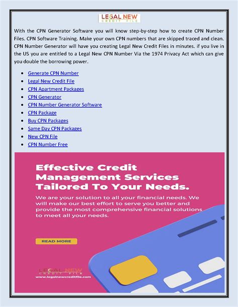 Cpn for apartment. Apartment Rental or Credit Package ... Financials has posted this message in plain sight on the front page of our webpage so consumers can be aware "CPN's" are defined as any 9 digit number which can be used for credit; such as a SSN, ITIN, TIN, or EIN and it is very clear the largest warehouser of converted 9 digit government issued numbers ... 