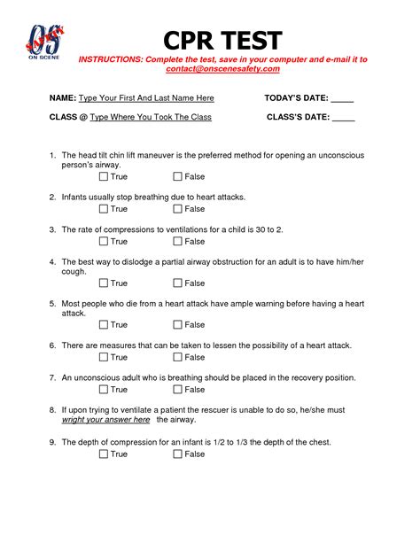 Cpr Test Questions And Answers