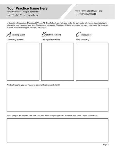 Cpt Abc Worksheet Example Studying Worksheets