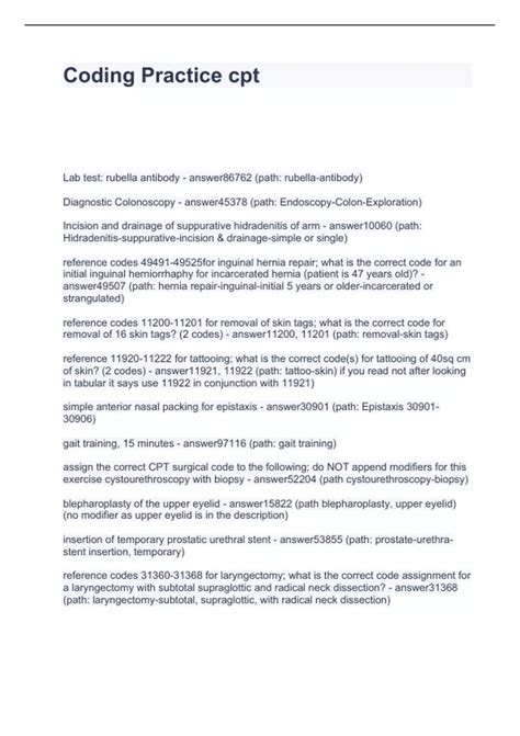 Cpt coding practice questions.  You'll need to be aware of how Training to become a certified pr...