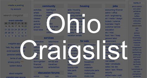 Cràigslist ohio. 2 days ago · craigslist provides local classifieds and forums for jobs, housing, for sale, services, local community, and events 