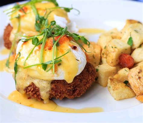 Crab cakes benedicts are the best! - Two Chicks Cafe - Tripadvisor