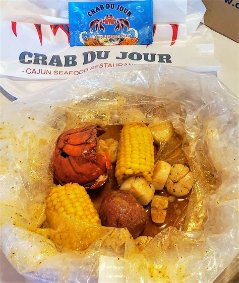 Business Hours Sunday-Thursday: 11:30am-10:00pm Friday-Saturday 11:30am-11:00pm. Crab Du Jour is a Seafood restaurant located in Newark. We feature authentic Seafood cuisine and we take pride in serving you the finest and freshest Seafood cuisine in the area. . 