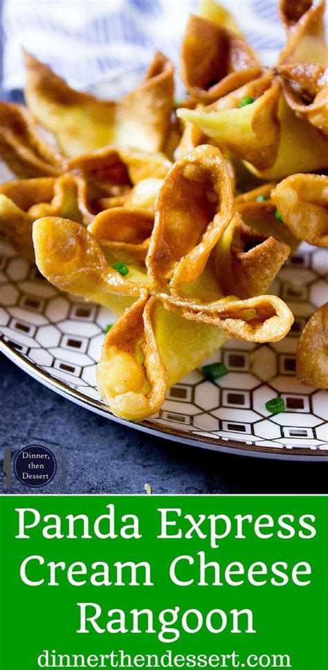 Crab rangoon panda express. Panda Express Cream Cheese Rangoon Vegetarian · 15 mins 91 / 100. Score. Dinner then Dessert 5. Ingredients. Ingredients. Makes 24 wontons. 2 tablespoons scallions (minced) 1/8 teaspoon garlic powder; 24 wonton wrappers; 8 ounces cream cheese (softened) Oil (for frying) Directions Save. Nutrition Facts. 