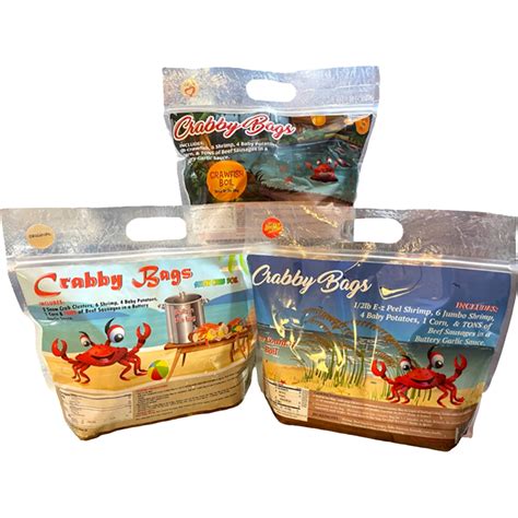 Crabby bags. 1. Add your UnOpened Crabby Bag to a pot of boiling water. 2. Cover with a lid. 3. Boil on High as instructed on your bag. 15-20 Minutes for Single serving bags. 30-40 Minutes for Full size bags. 50-60 Minutes for Family Size bags. STEAM IN THE BAG. Recommended if you enjoy steamed seafood. The sauce will be thicker and stick to the seafood shells. 