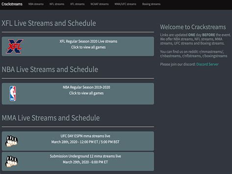 We'll take you through all the best CrackStream alternatives where you can stream live matches. These websites already have a large audience, streaming sports matches online using tablets, smartphones, Amazon Fire TV devices, or PCs. You should note that there are many CrackStreams mirror and proxy sites. However, they don't offer services .... 