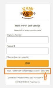 Front Porch Self-Service. Please login to access your information. Employee Number. Password.