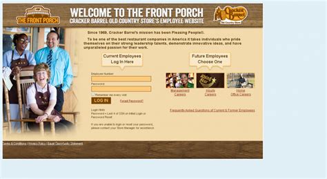 Cracker barrel employee login. Through the Cracker Barrel Login portal, employees can manage their work schedules and also keep track of and use other benefits that Cracker Barrel offers. Cracker Barrel is an American chain of country-style restaurants and gift shops.In 1969, Dan Evins opened the first store, which was in Lebanon, Tennessee. 