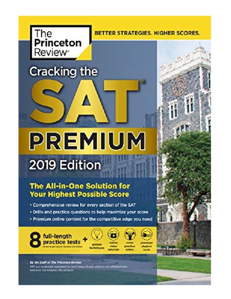 Download Cracking The Sat Premium Edition With 8 Practice Tests 2019 The Allinone Solution For Your Highest Possible Score By Princeton Review