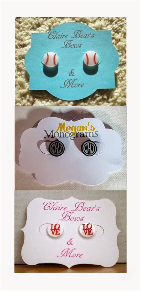 Craft Chameleon Blog FREE GIFT 6 Downloadable Earring Card Designs