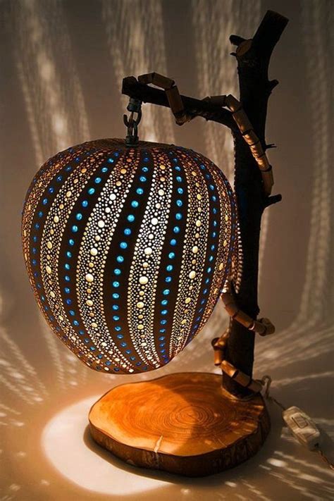 Crafted Gourd Lamps From Mexico