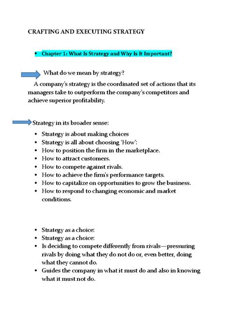Crafting And Executing Strategy Chapter 1