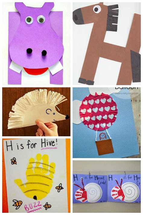 It has activities for both upper and lower case letters. Preschool Letter H Craft: H is for Hair. I am in love with this cute letter H craft. We just used yarn and glue to make this one work. Print out the letter H from my printable pack, then cut a whole bunch of yarn yarn. Make sure it is cut a little longer than the letter so you can make .... Crafts for the letter h