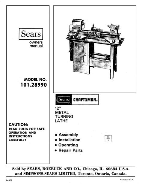 Craftsman 10128990 12 metal lathe owners manual instructions. - Canon 512xl super 8 camera manual.