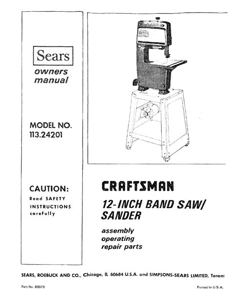 Craftsman 12 inch band saw owners manual. - Rechte und pflichten des geschäftsführers einer gmbh.
