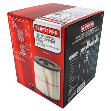 Replacement Cartridge Filter for Shop Vac Craftsman 9-17816 Filter for Craftsman 17816 Vacuum Filter General Purpose Wet Dry Air Filter for 5 & Larger Gallon Vacuum Cleaner 2 Packs. ... Filter No.9-17912 fits 5, 6,8,9,12,14,16 and 32 gal vacs or larger made after 1988.. 