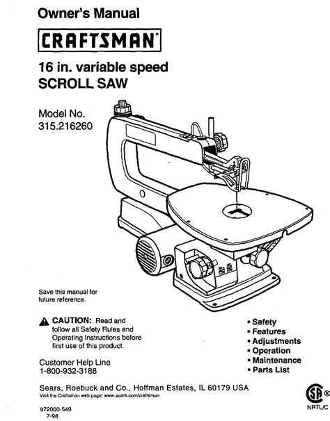 Craftsman 16 scroll saw owners manual. - Canon ir 7095 copier service manual.