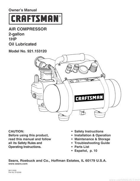 Craftsman 2 gallon air compressor owners manual. - Lotus elise s2 series 2 workshop service manual2001 onwards.