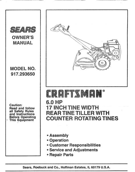 Craftsman 55 hp 17 rear tine tiller manual. - Honda 115 outboard service manual with images.