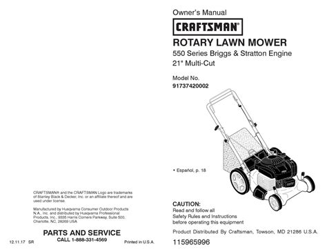Craftsman 550 series lawn mower user manual. - Atlas manual of lathe operation and.