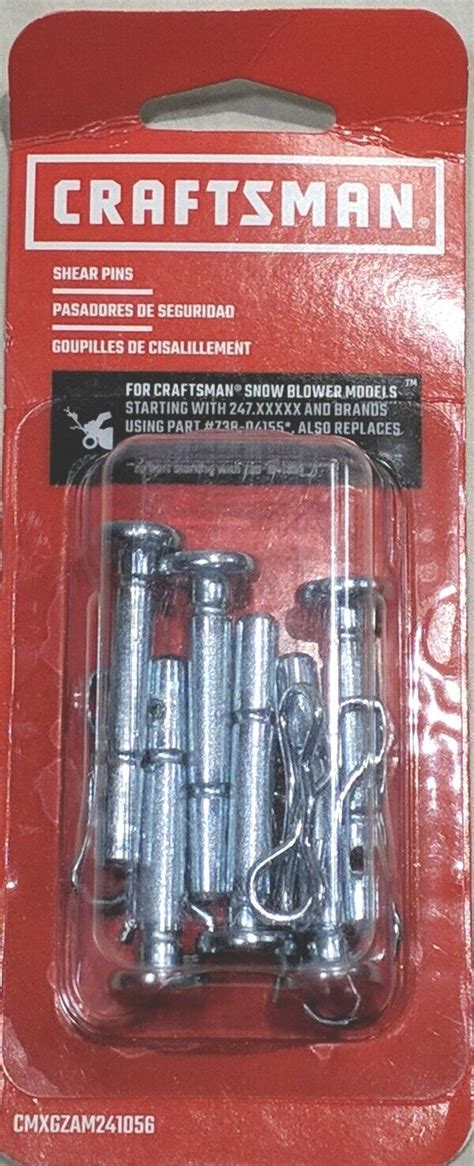 Craftsman Model CMXGZAM241056 Shear Pins For Snow Blower eBay