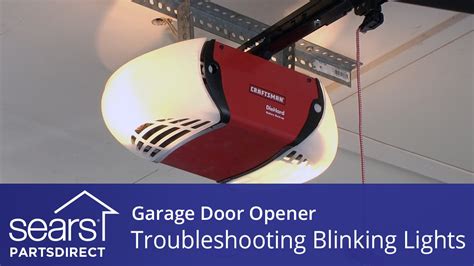 Garages, Garage Door Openers, Work Shops & Sheds, Breezeways and Carports - green light on g. door opener blinks 5 times - Craftsman 1/2 hp garage door opener (model #1395627SRT) built in 1995. When I press the button it makes a humming, as if the motor is not engaging, and door will not open or close. Noise only. 