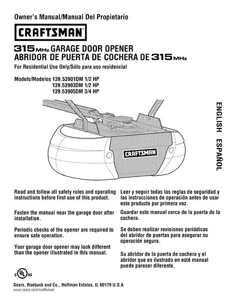 Craftsman garage door opener instruction manuals. - Applied survival analysis using r use r.